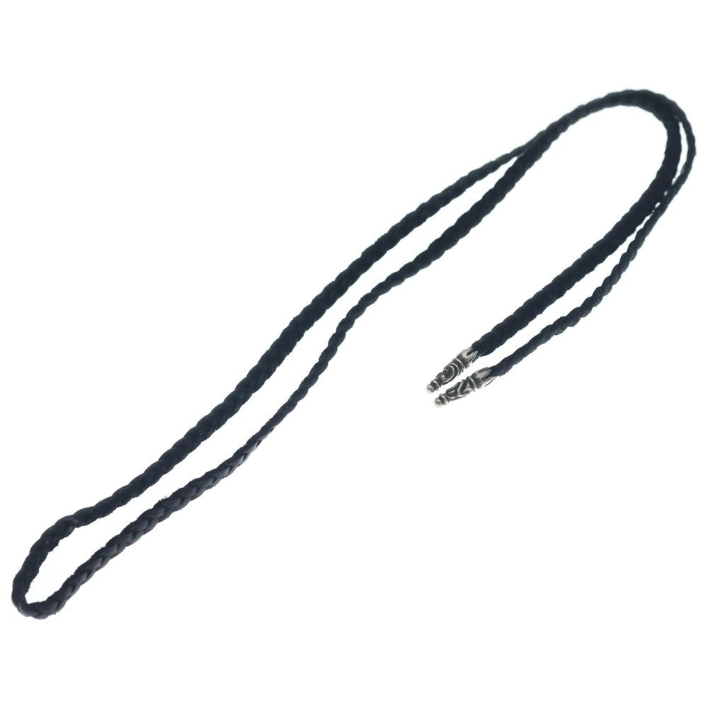 CHROME HEARTS(クロムハーツ) LEATHER BRAID SCROLL ネックレス レザーブレイドネックレス ブラック/シルバー BCA377