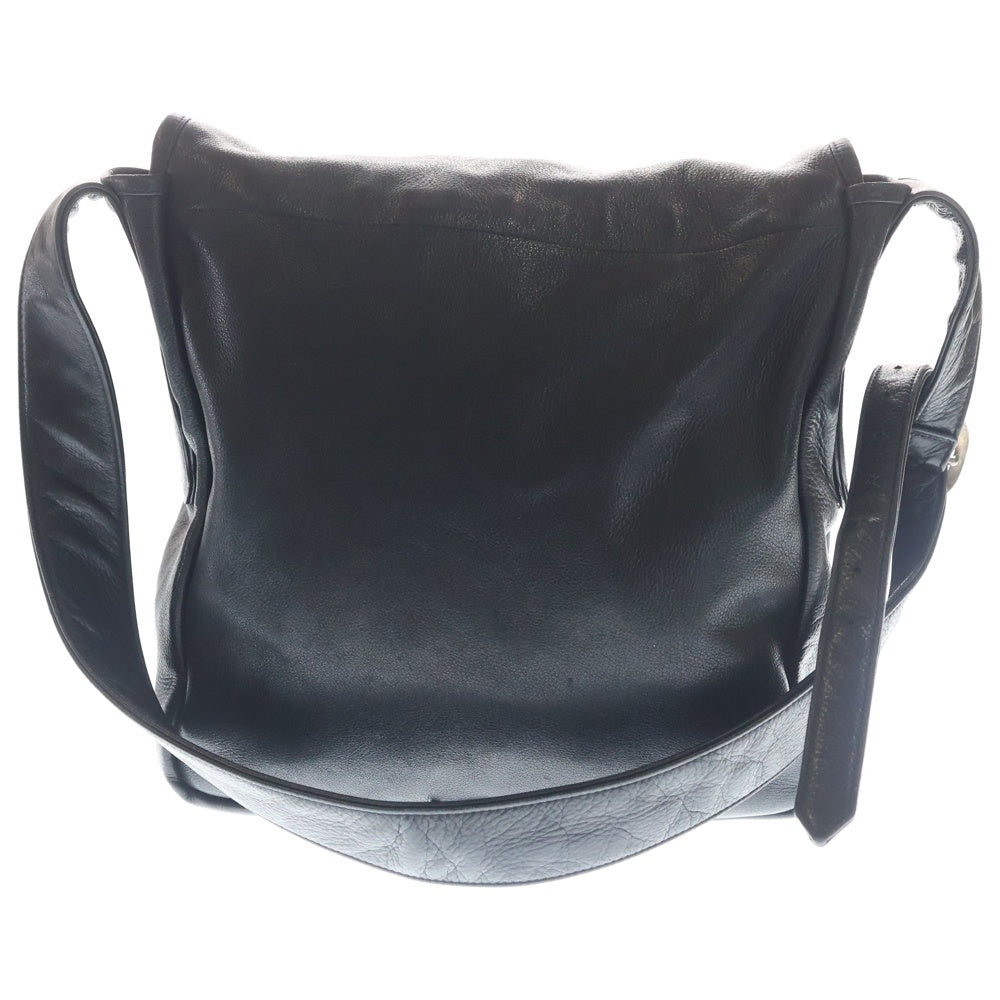 CHROME HEARTS(クロムハーツ) BAG-MAIL CEME CROSS メールバッグ セメタリークロスパッチレザーショルダーバッグ ブラック