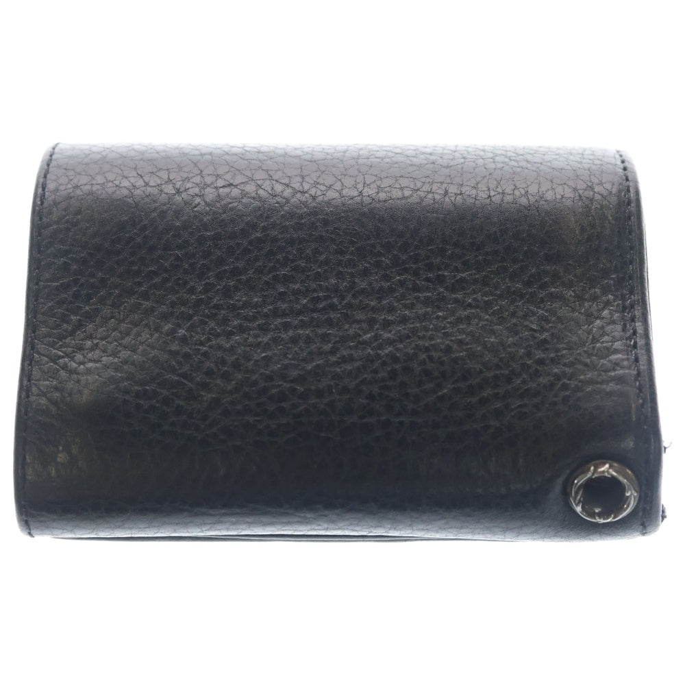 CHROME HEARTS(クロムハーツ) 3FOLD 3フォールド クロスボタンレザーウォレット財布 ブラック