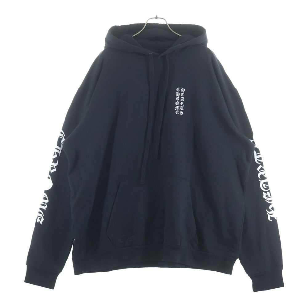CHROME HEARTS(クロムハーツ) SWTSHRT PLVR 袖ロゴプリントダガージップアップパーカー ブラック