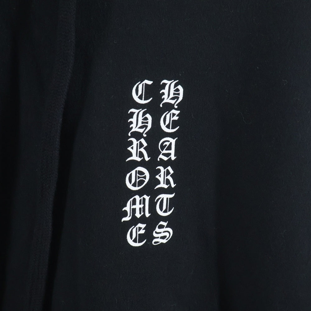 CHROME HEARTS(クロムハーツ) SWTSHRT PLVR 袖ロゴプリントダガージップアップパーカー ブラック