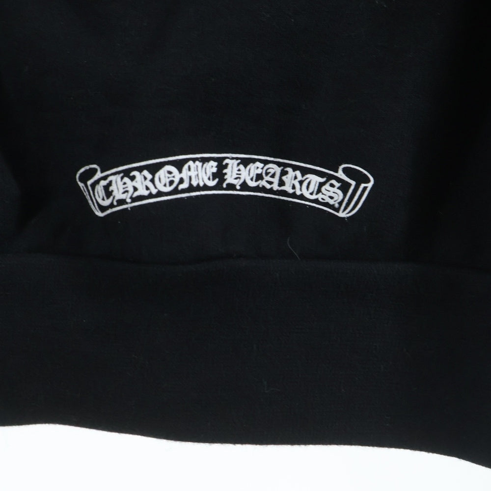 CHROME HEARTS(クロムハーツ) SWTSHRT PLVR 袖ロゴプリントダガージップアップパーカー ブラック