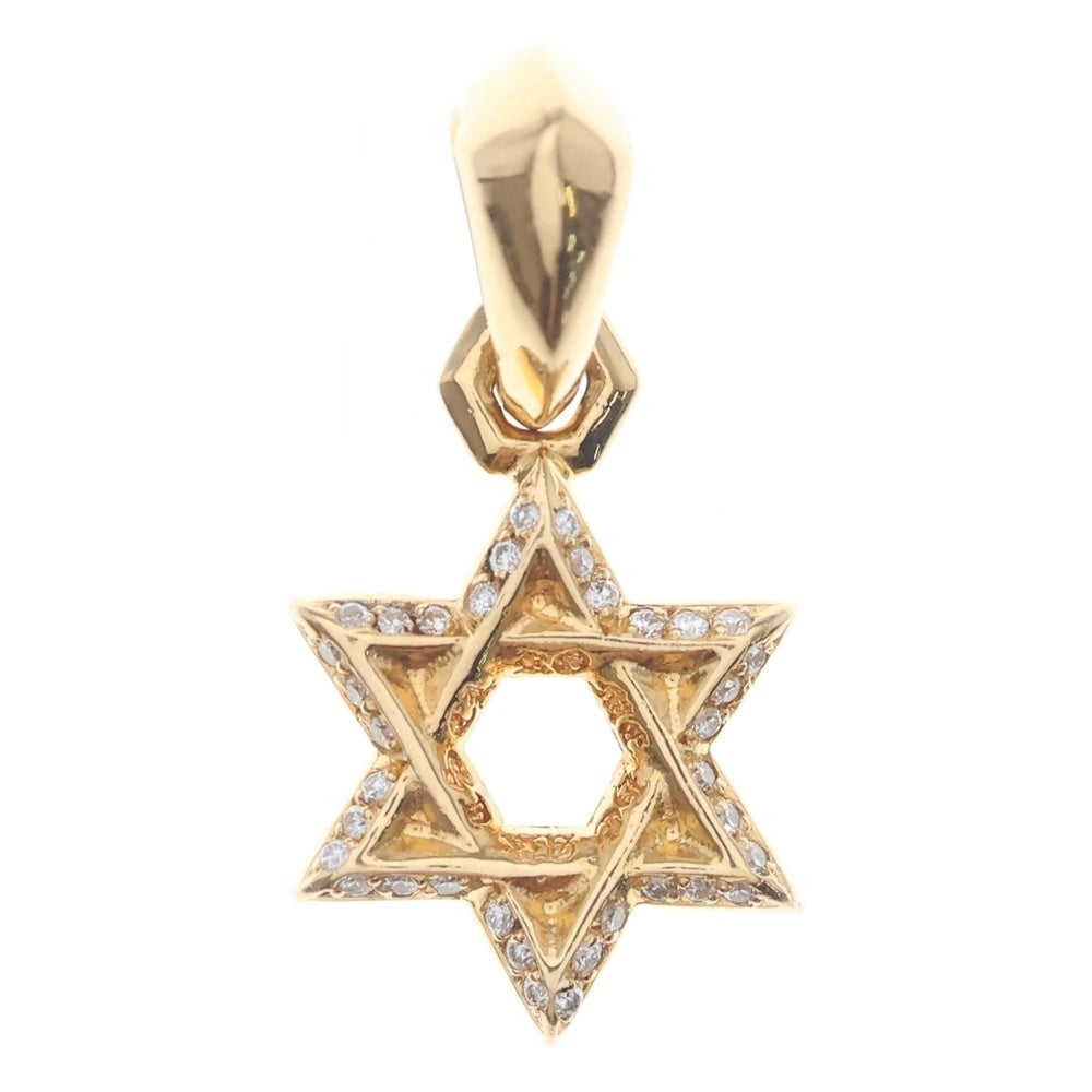 CHROME HEARTS(クロムハーツ) 22K STAR OF DAVID CHARM P D スターオブダビデチャーム PAVEダイヤ ゴールドネックレストップ