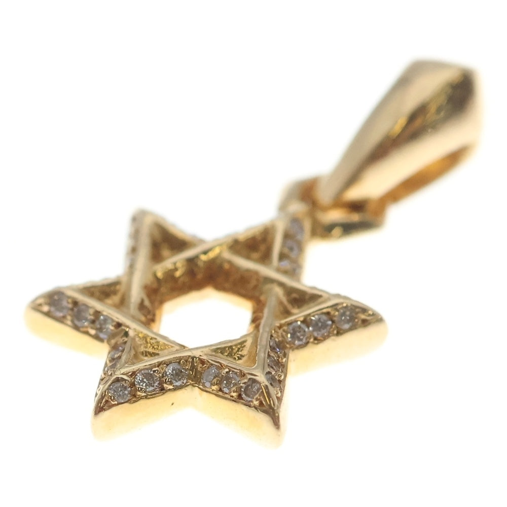 CHROME HEARTS(クロムハーツ) 22K STAR OF DAVID CHARM P D スターオブダビデチャーム PAVEダイヤ ゴールドネックレストップ