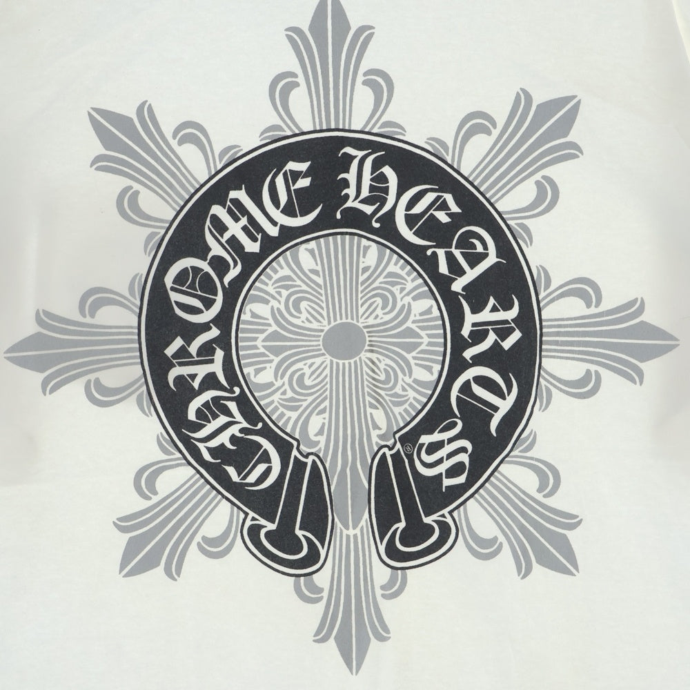 CHROME HEARTS(クロムハーツ) OLD FLORAL オールド ホースシューフローラルクロス プリント半袖Tシャツ カットソー ホワイト