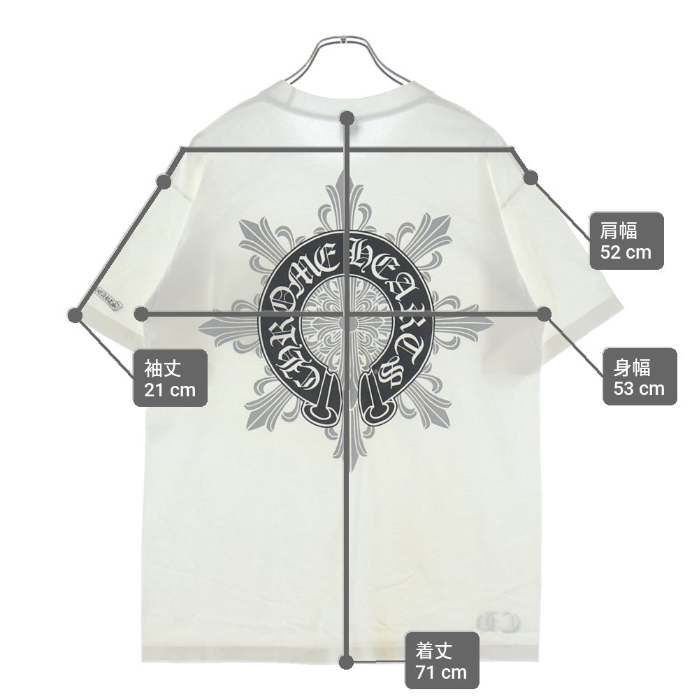 CHROME HEARTS(クロムハーツ) OLD FLORAL オールド ホースシューフローラルクロス プリント半袖Tシャツ カットソー ホワイト