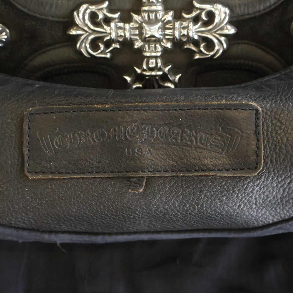 CHROME HEARTS(クロムハーツ) 6BTN ZIP FRNT VEST フィリグリー装飾 クロスボールボタンレザーベスト