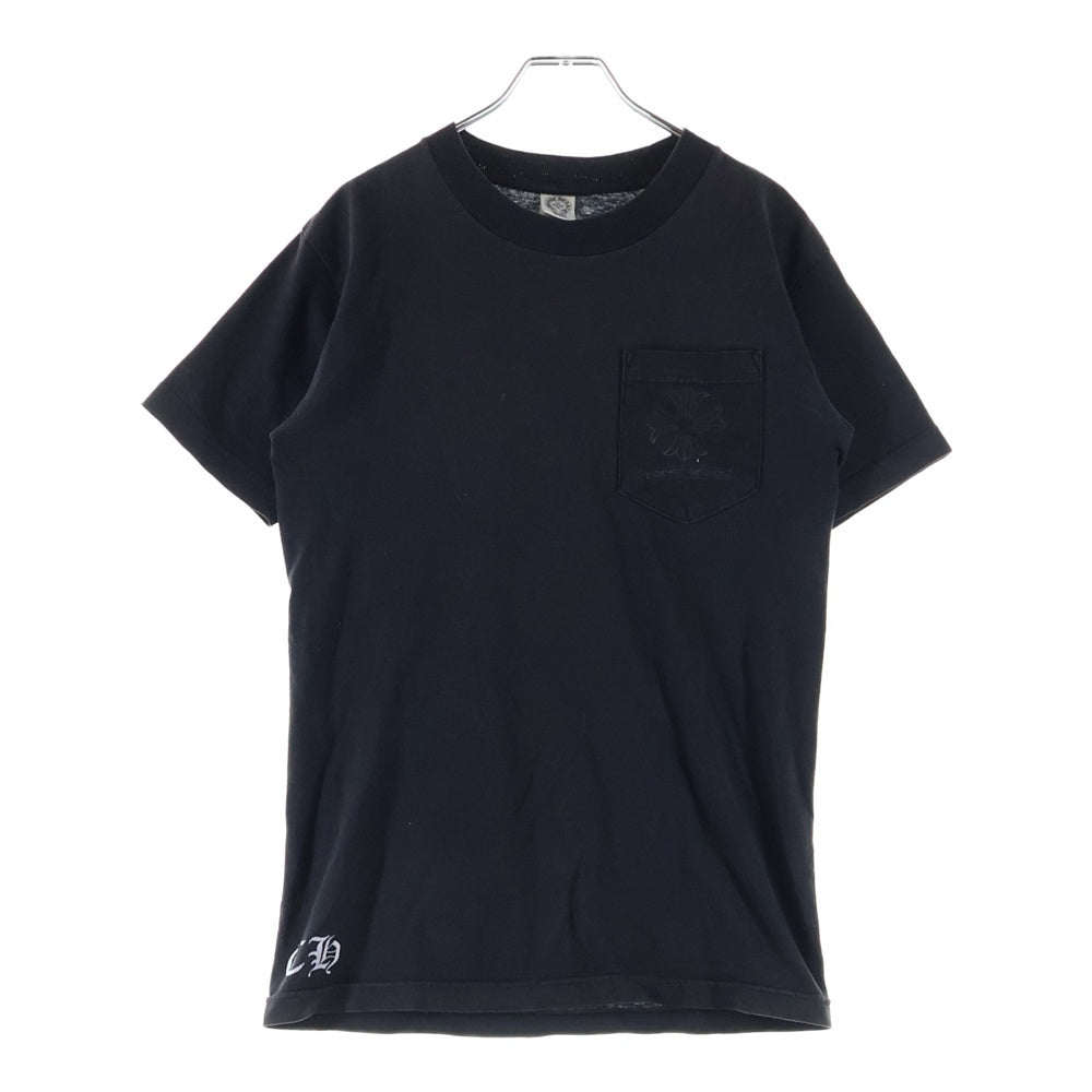CHROME HEARTS(クロムハーツ) OLD MADE IN HOLLYWOOD CHプラスロゴ ポケット半袖Tシャツ ブラック