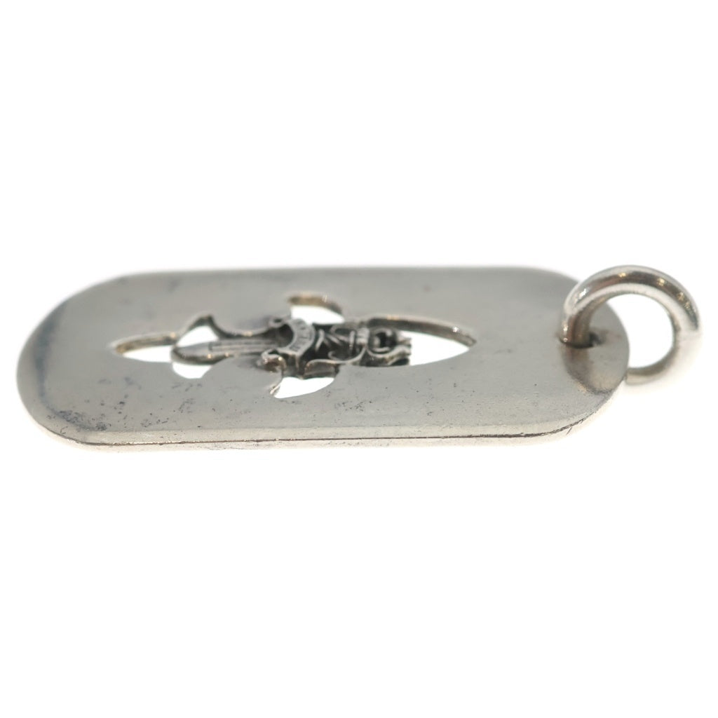 CHROME HEARTS(クロムハーツ) D TAG LRG ラージドッグタグ フレアダガー ネックレストップ シルバー