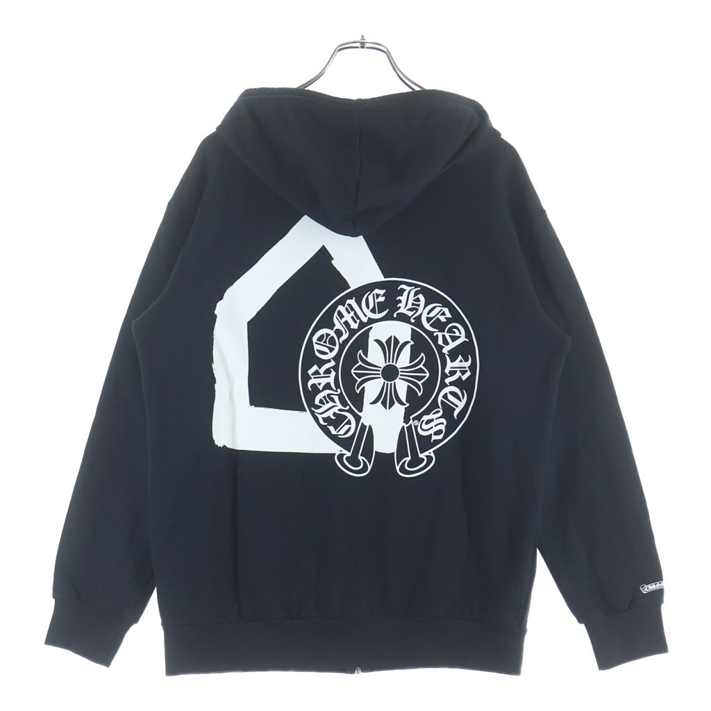 CHROME HEARTS(クロムハーツ) ×DOVER STREET MARKET SWTSHRT HD ZIP LTD DSMG ドーバーストリートマーケット限定 ロゴプリントジップアップフーディーパーカー ブラック