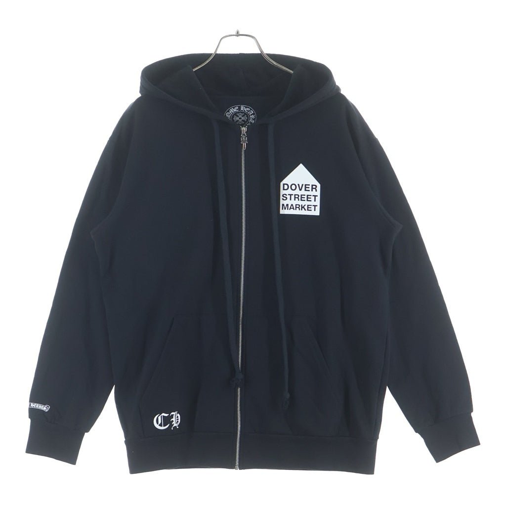 CHROME HEARTS(クロムハーツ) ×DOVER STREET MARKET SWTSHRT HD ZIP LTD DSMG ドーバーストリートマーケット限定 ロゴプリントジップアップフーディーパーカー ブラック