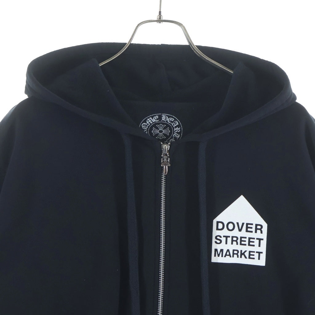 CHROME HEARTS(クロムハーツ) ×DOVER STREET MARKET SWTSHRT HD ZIP LTD DSMG ドーバーストリートマーケット限定 ロゴプリントジップアップフーディーパーカー ブラック