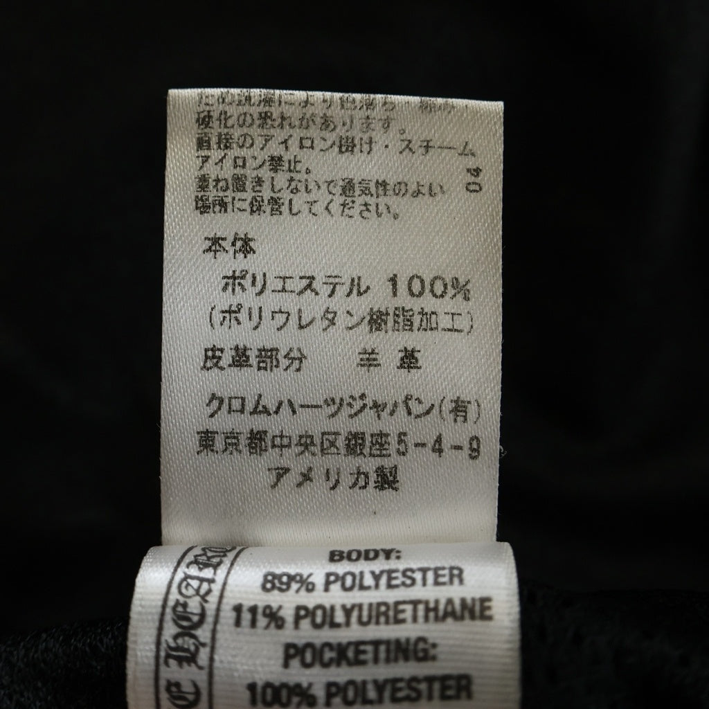 CHROME HEARTS(クロムハーツ) クロスパッチ付き ラムレザー ハーフパンツ ショーツ ブラック