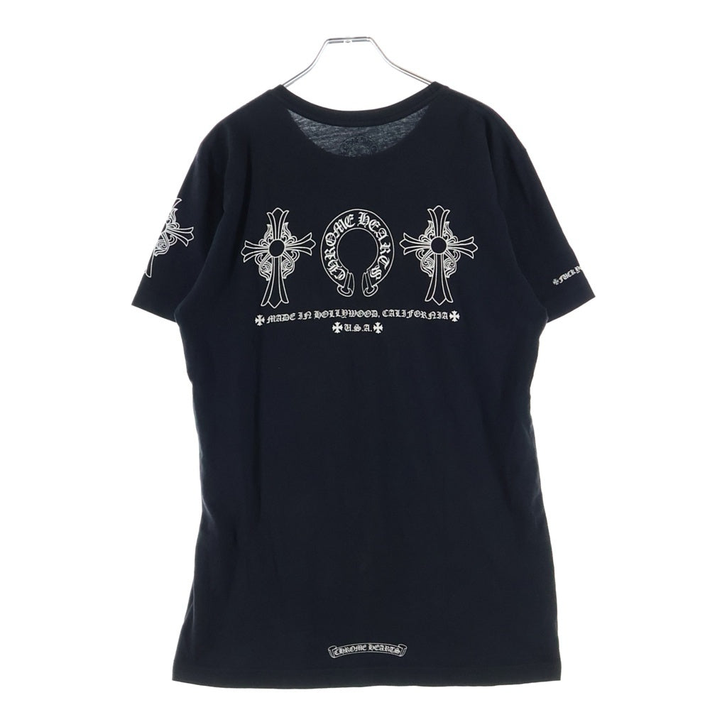 CHROME HEARTS(クロムハーツ) バック3モチーフ ホースシュー 半袖Tシャツ カットソー ブラック