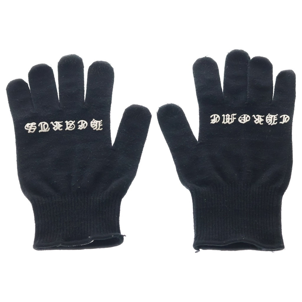 CHROME HEARTS(クロムハーツ) GLOVE ロゴプリント グローブ 手袋 ブラック