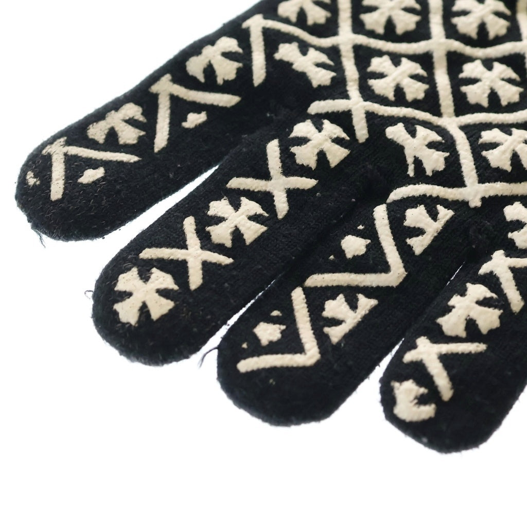 CHROME HEARTS(クロムハーツ) GLOVE ロゴプリント グローブ 手袋 ブラック