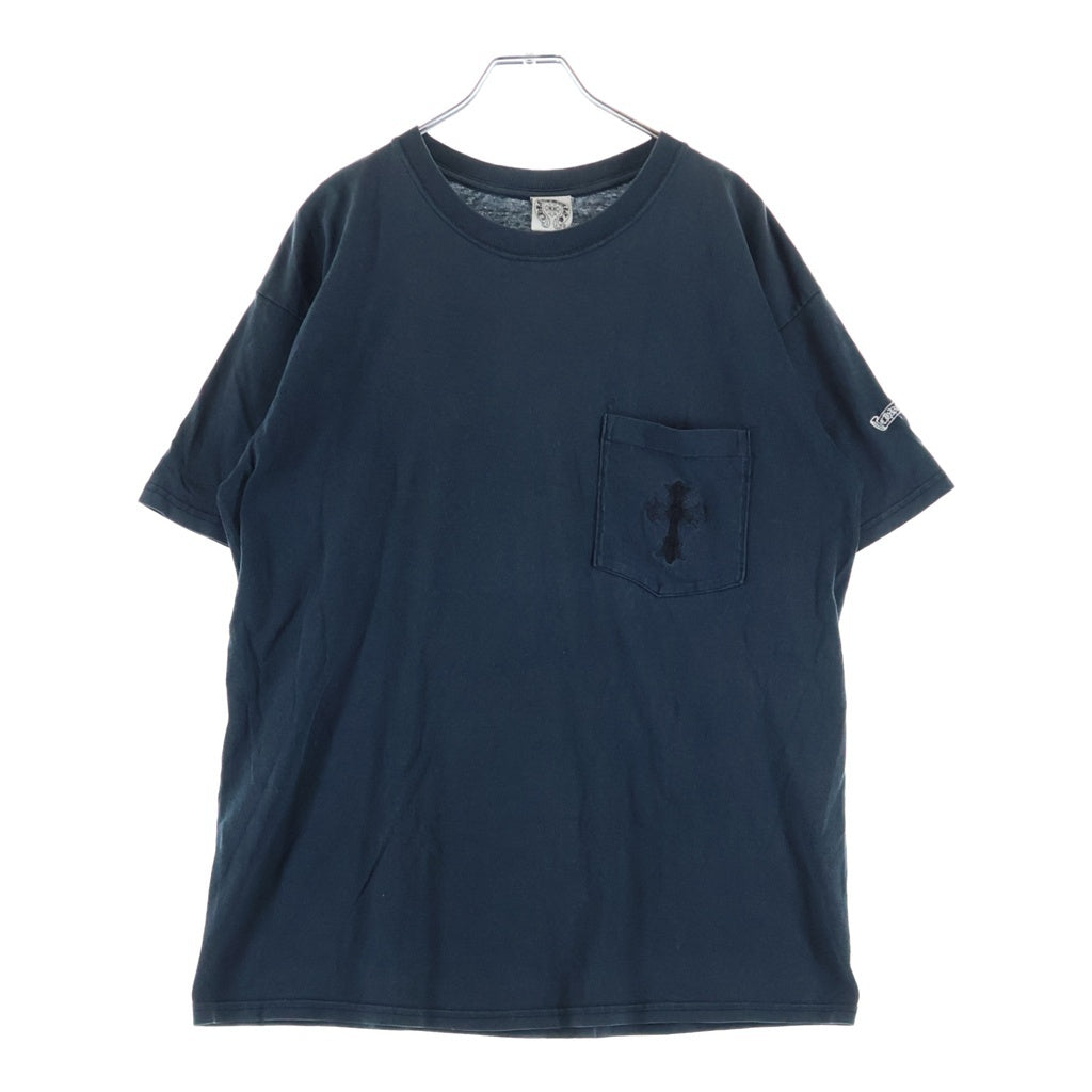 CHROME HEARTS(クロムハーツ) OLD ダブルCHクロス刺繍 半袖ポケットTシャツ カットソー ネイビー