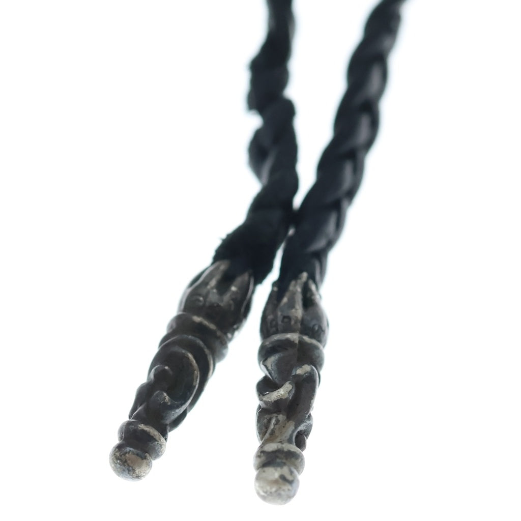 CHROME HEARTS(クロムハーツ) LEATHER BRAID スクロールレザーブレード シルバーネックレス