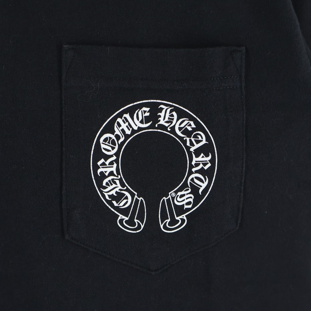 CHROME HEARTS(クロムハーツ) OLD Back Scroll Label Logo Tee バックスクロールラベルロゴ クルーネック半袖Tシャツカットソー ブラック