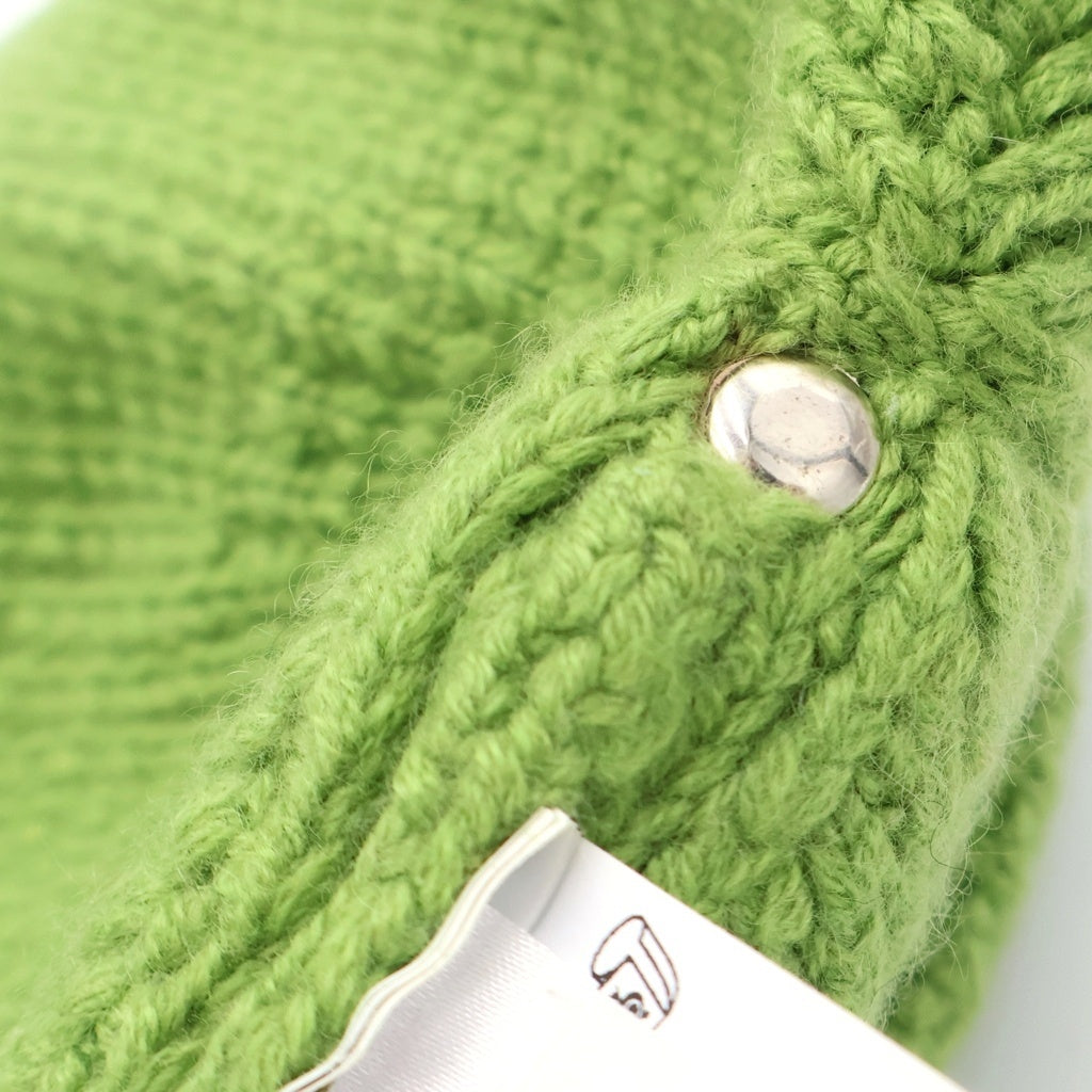 CHROME HEARTS(クロムハーツ) HIT & RUN BEANIE クロスボタンカシミア帽子 グリーン