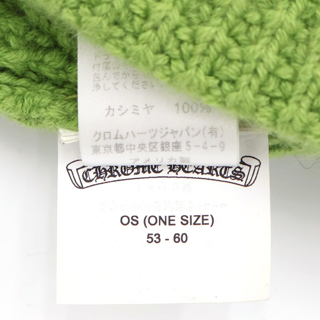 CHROME HEARTS(クロムハーツ) HIT & RUN BEANIE クロスボタンカシミア帽子 グリーン