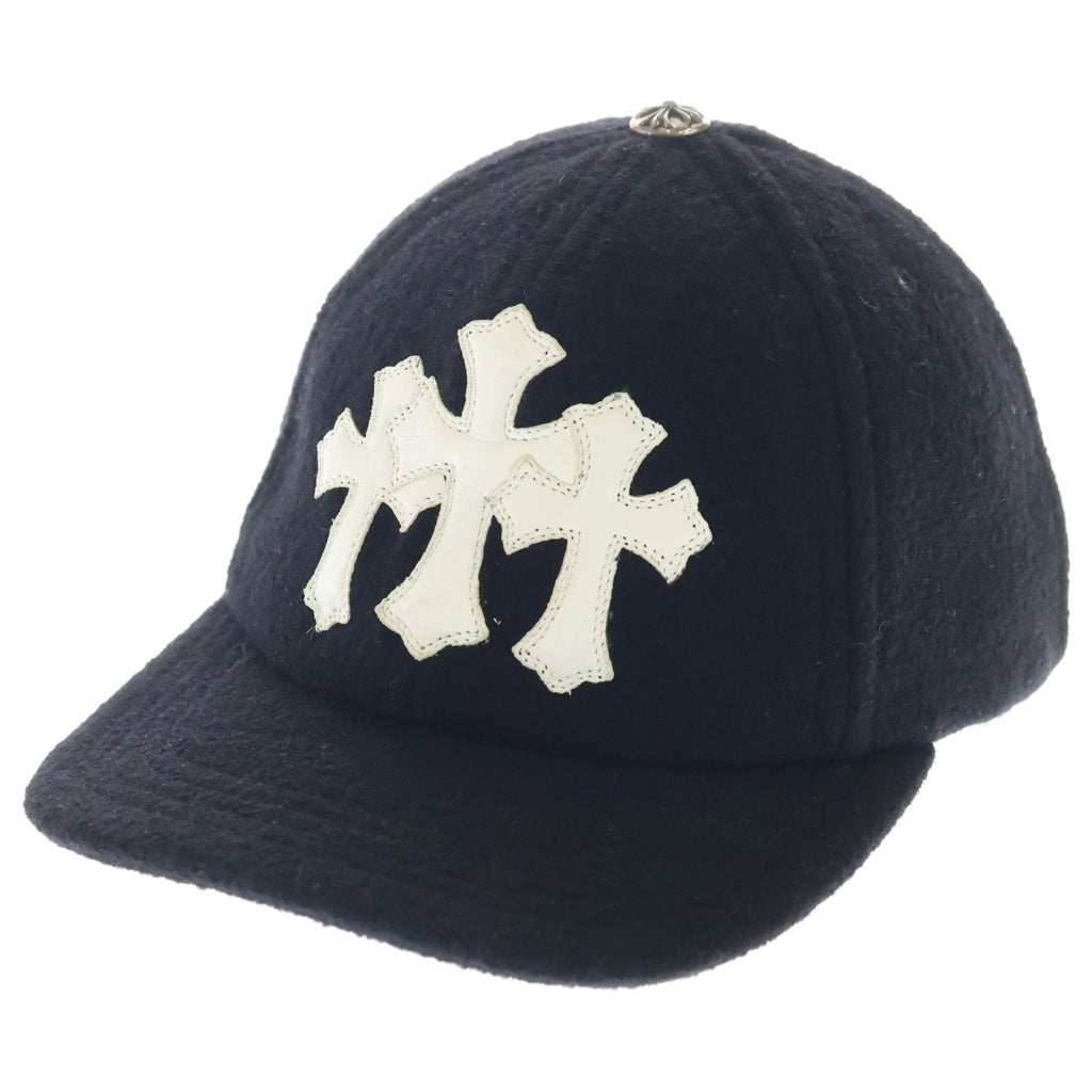 CHROME HEARTS(クロムハーツ) セメタリークロスパッチベースボールウールキャップ 帽子 ブラック