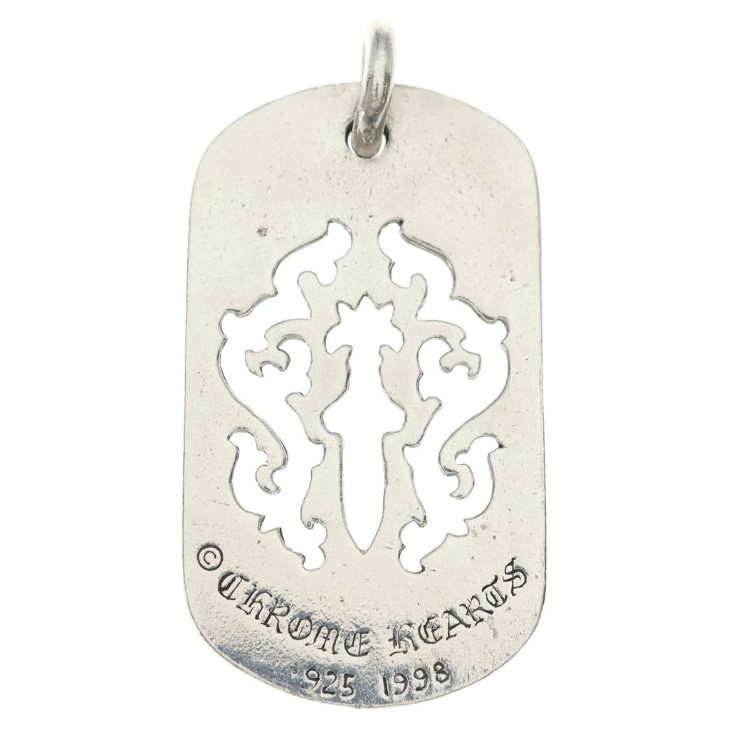 CHROME HEARTS(クロムハーツ) LARGE D TAG LRG DAGGER ダガーカットアウトドッグタグ ラージドッグタグ ネックレストップ オールド