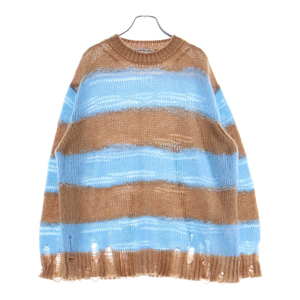 Acne Studios(アクネ ストゥディオズ) 21AW DAMAGE BORDER CREWNECK NECK FN-WN-KNIT000347 ダメージ加工ボーダークルーネックニット セーター