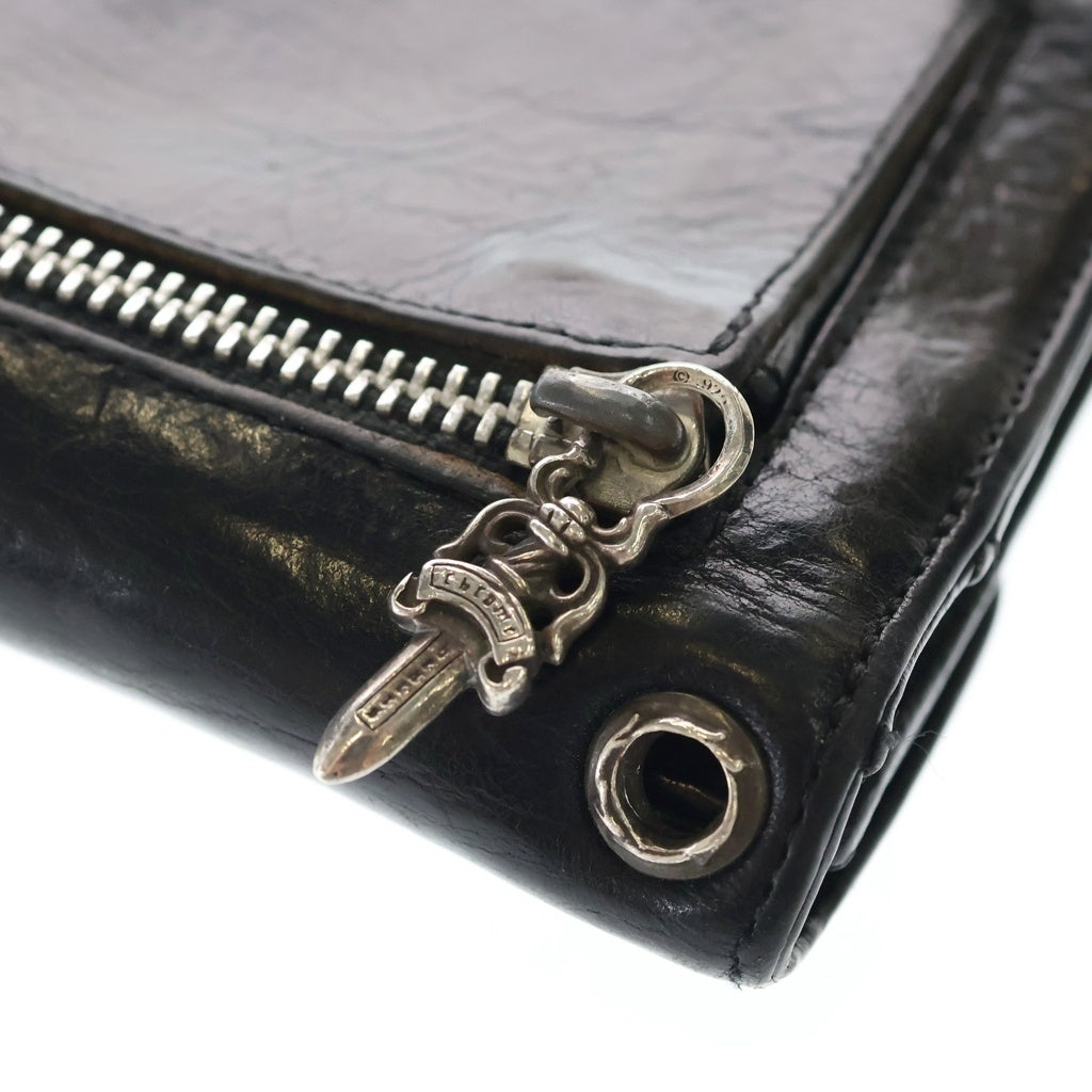 CHROME HEARTS(クロムハーツ) WAVE ウェーブ レザーウォレット 財布 ブラックBCA375