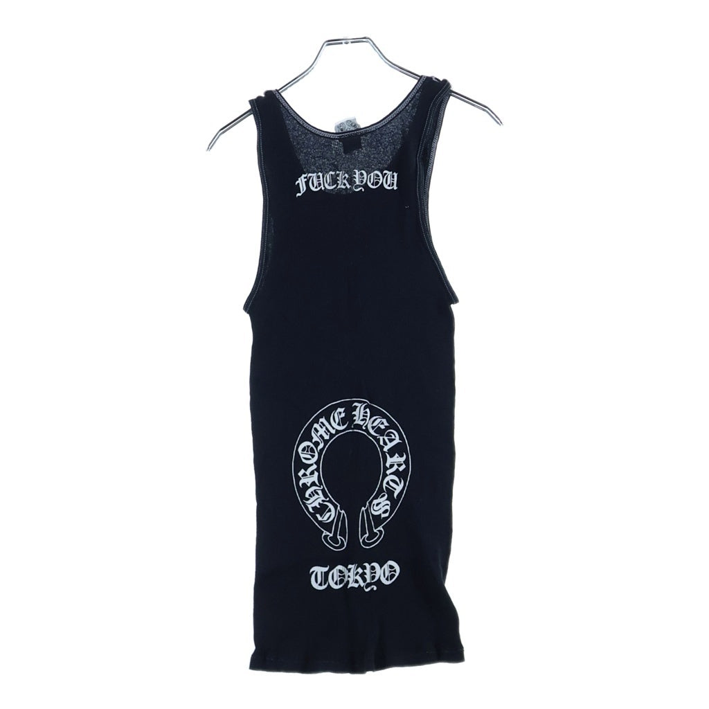 CHROME HEARTS(クロムハーツ) ヴァインダガー タンクトップ ノースリーブ FUCK YOU ホースシュー 東京限定 ブラック