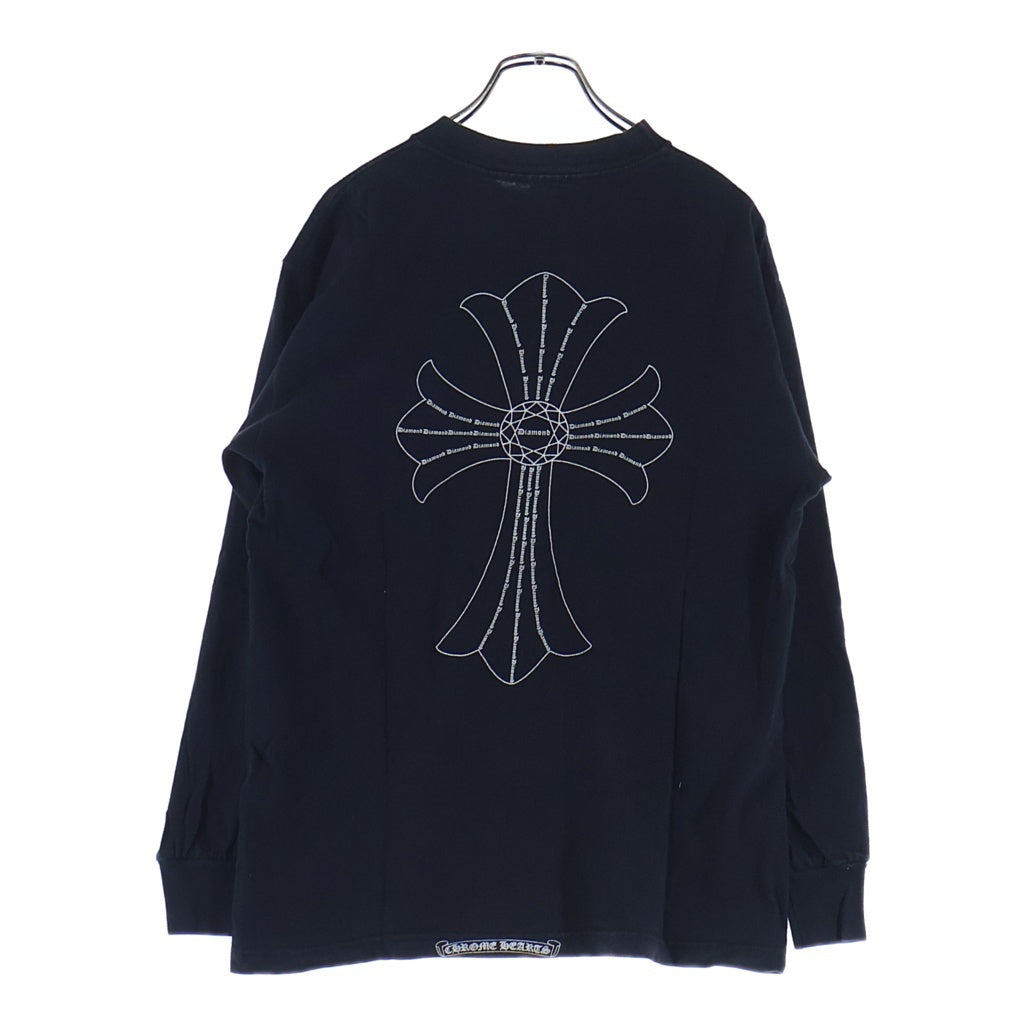CHROME HEARTS(クロムハーツ) OLD L S 1 オールドモデルダイヤモンドCH バック プリント 長袖ロングTシャツ ブラック