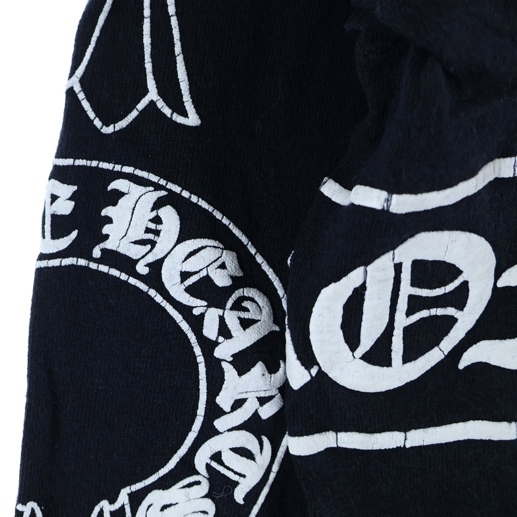 CHROME HEARTS(クロムハーツ) OLD SCROLL LOGO L/S TEE オールド スクロールロゴ アームホースシュープリント長袖Tシャツ ブラック