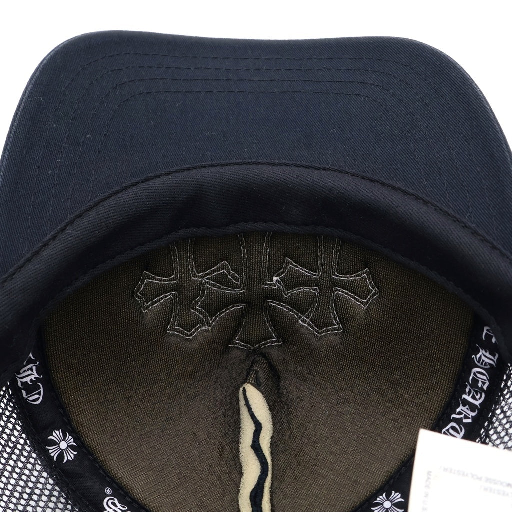 CHROME HEARTS(クロムハーツ) TRUCKER CAP トラッカーキャップ 3セメタリーレザーパッチメッシュキャップ 帽子 ブラック/ホワイト