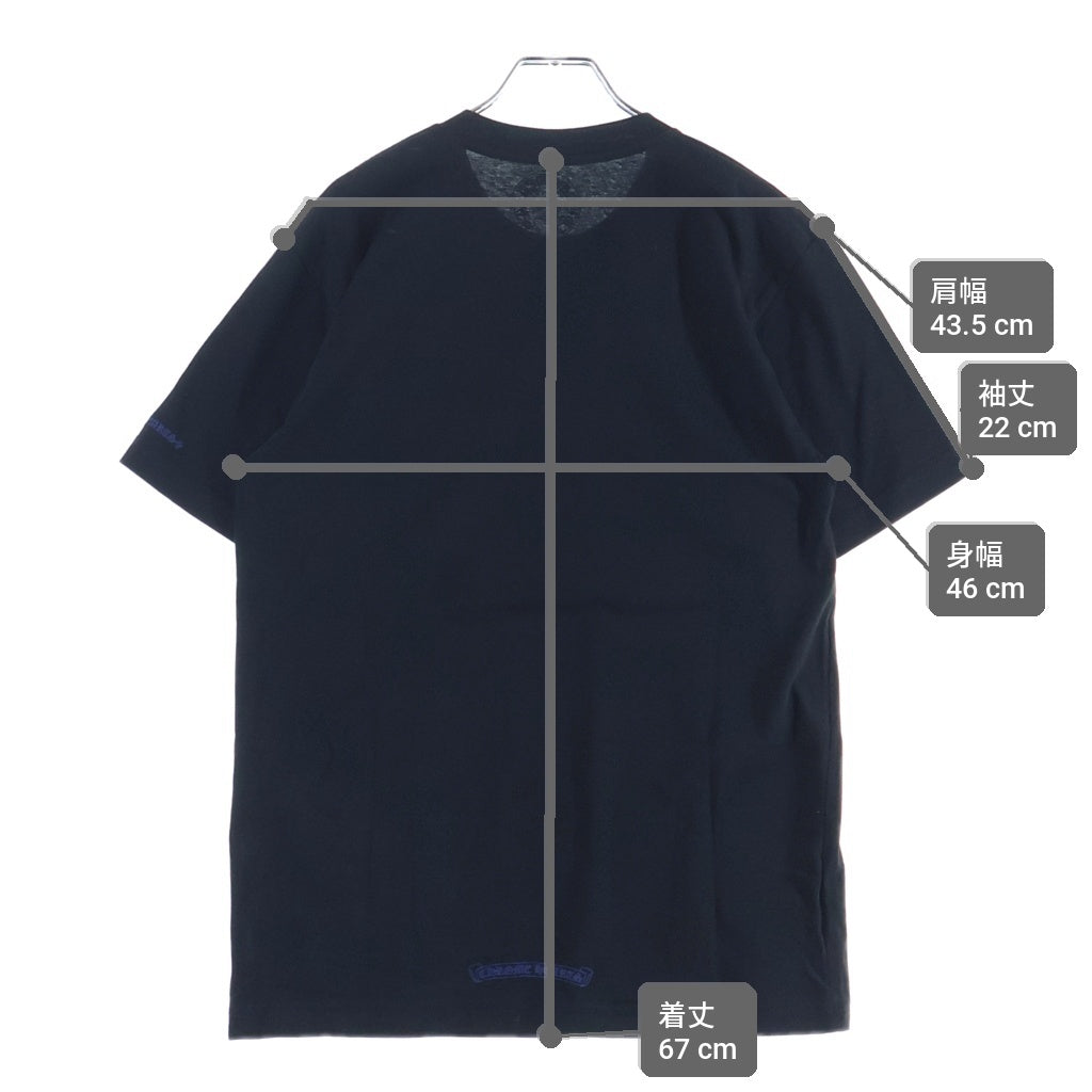 CHROME HEARTS(クロムハーツ) CH T-SHRT/1 ネックロゴプリントTシャツ カットソー ブラック/ブルー