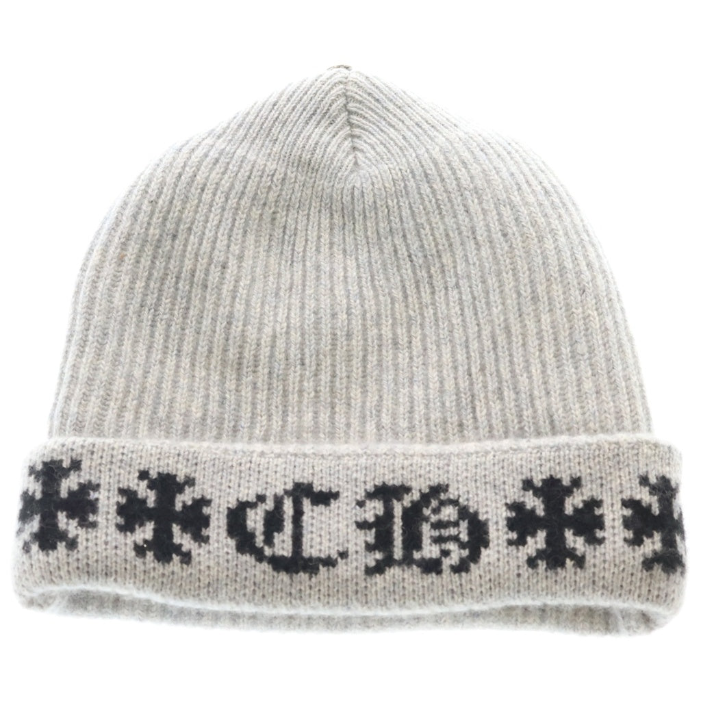 CHROME HEARTS(クロムハーツ) BIG DADDY ビッグダディ クロスボール付きカシミヤニットビーニーニットキャップ グレー
