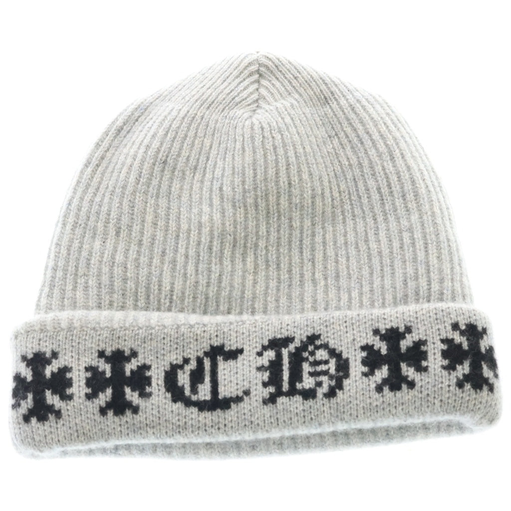 CHROME HEARTS(クロムハーツ) BIG DADDY ビッグダディ クロスボール付きカシミヤニットビーニーニットキャップ グレー