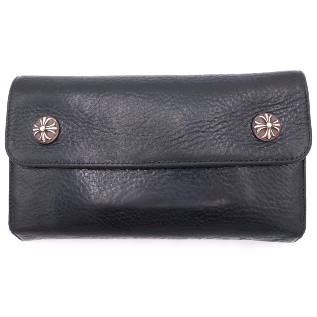 CHROME HEARTS(クロムハーツ) WAVE ウェーブ レザーウォレット 財布 ブラックBCA375