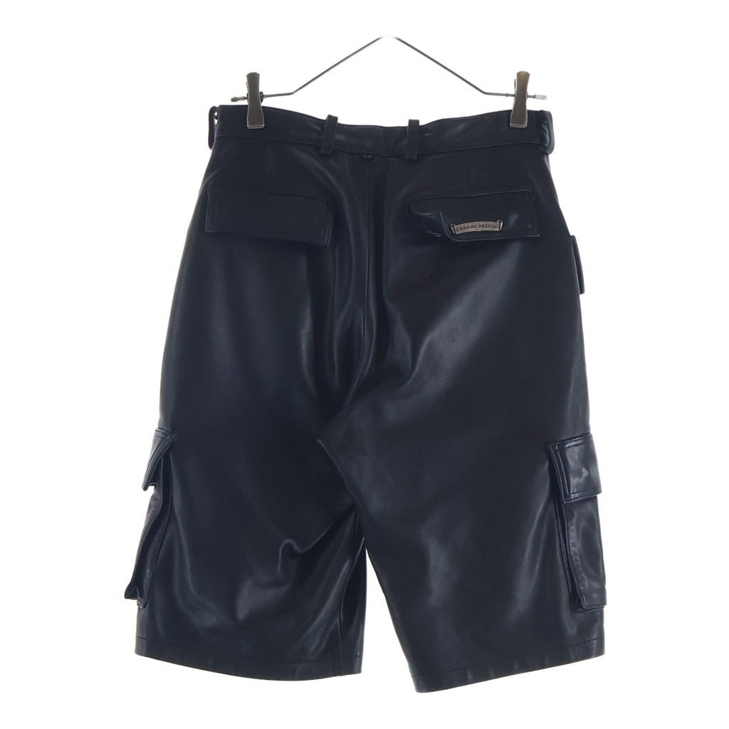 CHROME HEARTS(クロムハーツ) FATIGUE LTHR レザーファティーグ クロスパッチクロスボールボタンレザーハーフパンツ