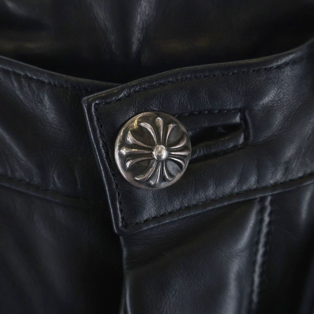 CHROME HEARTS(クロムハーツ) FATIGUE LTHR レザーファティーグ クロスパッチクロスボールボタンレザーハーフパンツ
