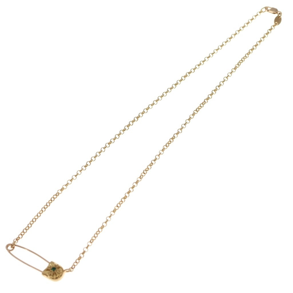 CHROME HEARTS(クロムハーツ) 22K SAFETY PIN NECKLACE R16 1EMRLD セーフティピンネックレス 1エメラルド