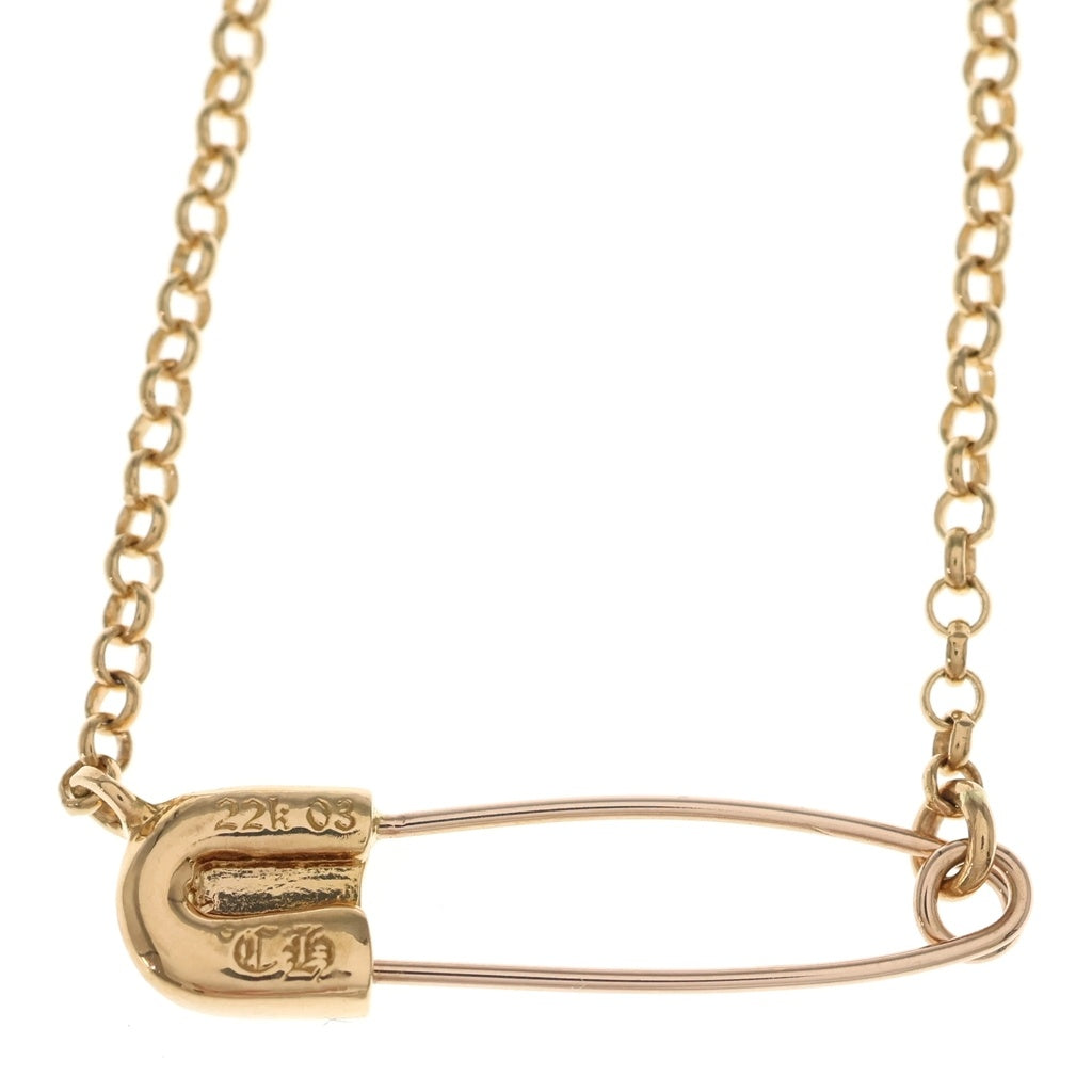 CHROME HEARTS(クロムハーツ) 22K SAFETY PIN NECKLACE R16 1EMRLD