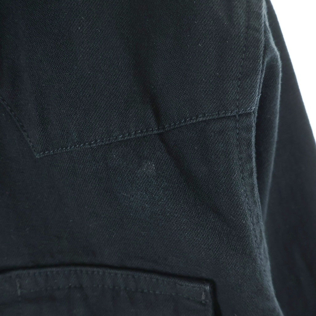 CHROME HEARTS(クロムハーツ) OLD DENIM WESTERN オールド クロスボールボタン 袖裾レザークロスパッチ デニムウエスタン長袖シャツ ブラック