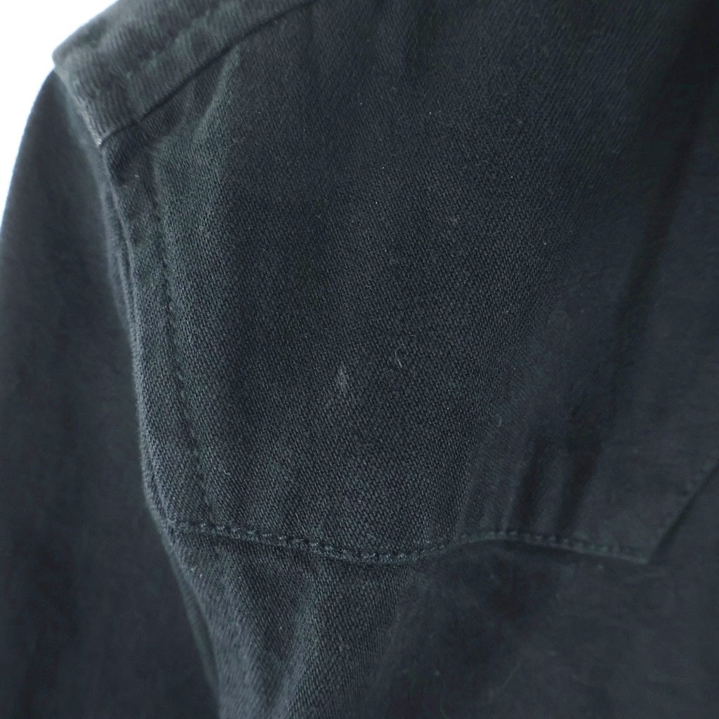 CHROME HEARTS(クロムハーツ) OLD DENIM WESTERN オールド クロスボールボタン 袖裾レザークロスパッチ デニムウエスタン長袖シャツ ブラック