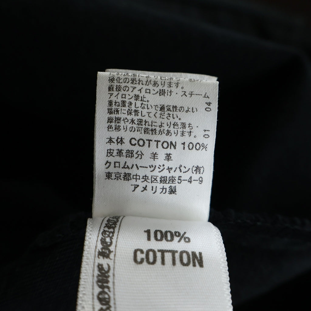CHROME HEARTS(クロムハーツ) OLD DENIM WESTERN オールド クロスボールボタン 袖裾レザークロスパッチ デニムウエスタン長袖シャツ ブラック