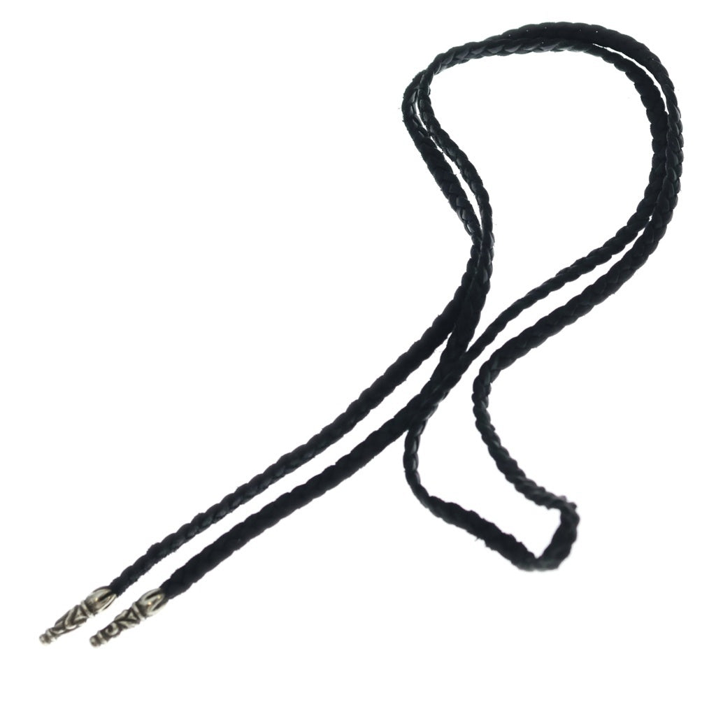 CHROME HEARTS(クロムハーツ) LEATHER BRAID SCROLL ネックレス レザーブレイドネックレス ブラック/シルバー BCA377