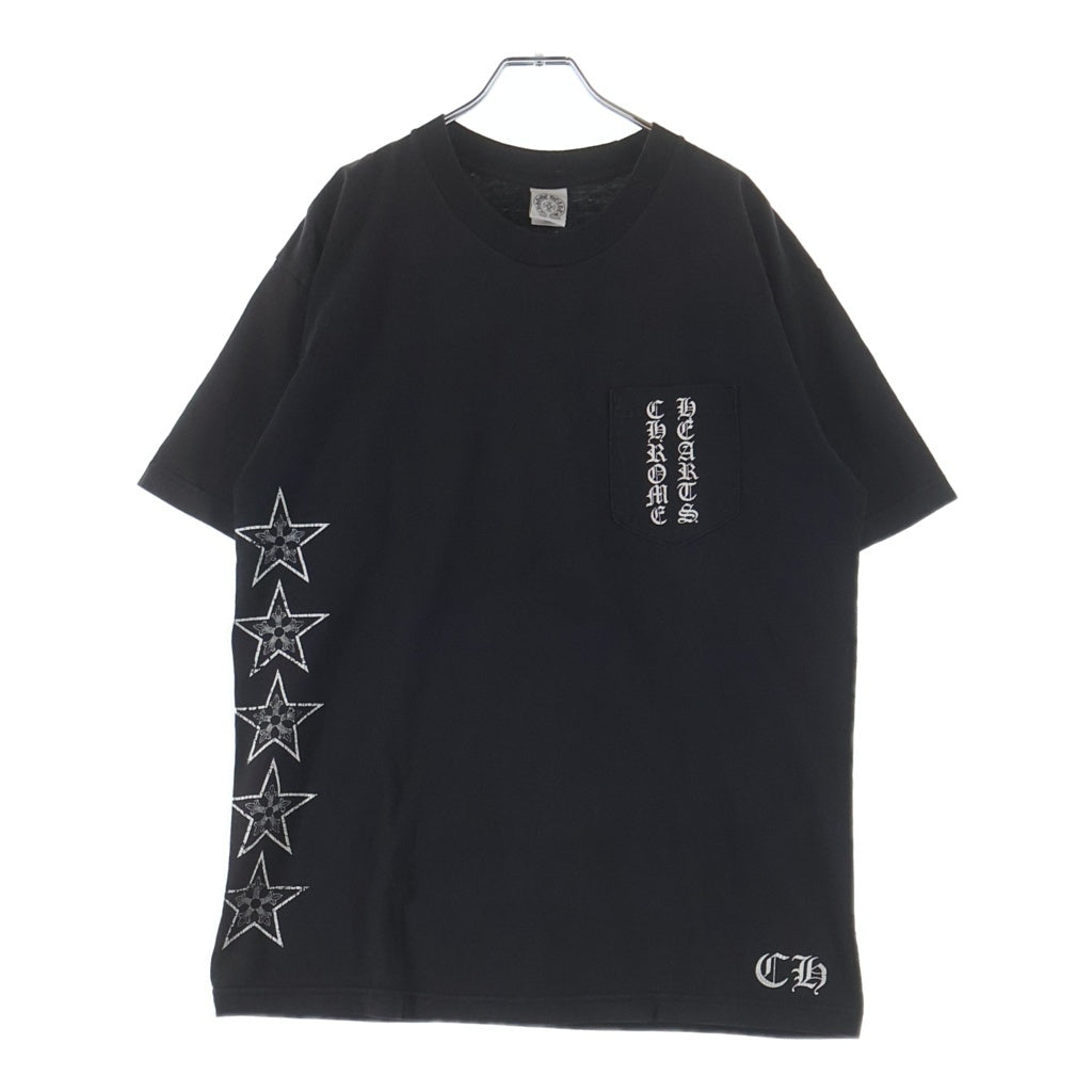 CHROME HEARTS(クロムハーツ) T-BAR STAR LOGO ティーバー スタ ロゴプリント 半袖Tシャツ カットソー ブラック