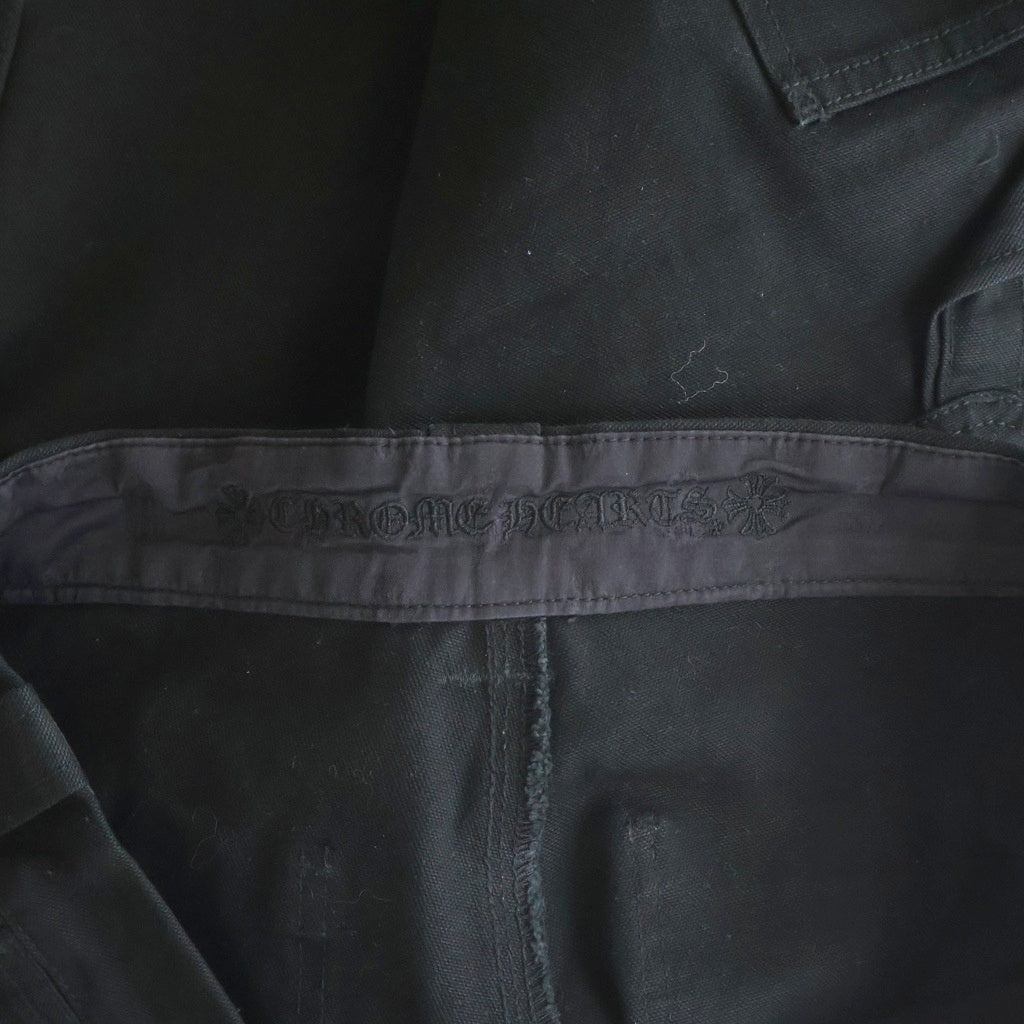 CHROME HEARTS(クロムハーツ) CARPENTER CNVS BLK クロスパッチ付きカーペンターロングパンツ ブラック/パープル
