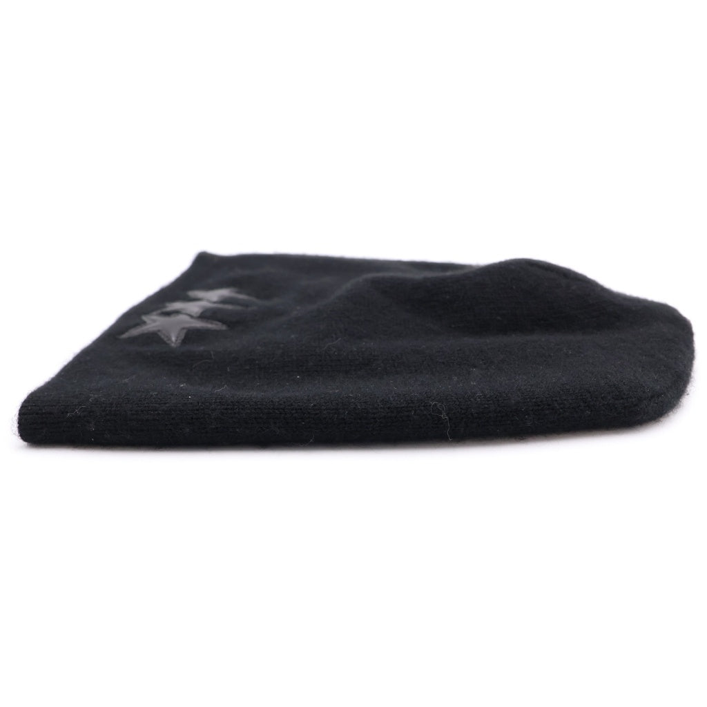 CHROME HEARTS(クロムハーツ) BEANIE スターパッチ クロスボール カシミヤ ニット帽 ブラック