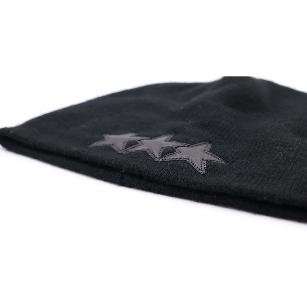 CHROME HEARTS(クロムハーツ) BEANIE スターパッチ クロスボール カシミヤ ニット帽 ブラック