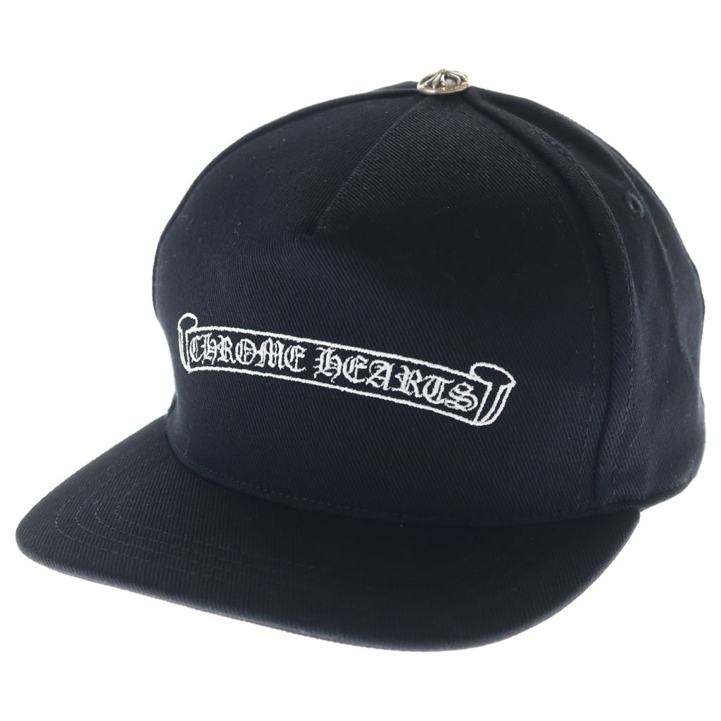 CHROME HEARTS(クロムハーツ) TRUCKER CAP スクロールラベル刺繍デニムトラッカー帽子 ブラック